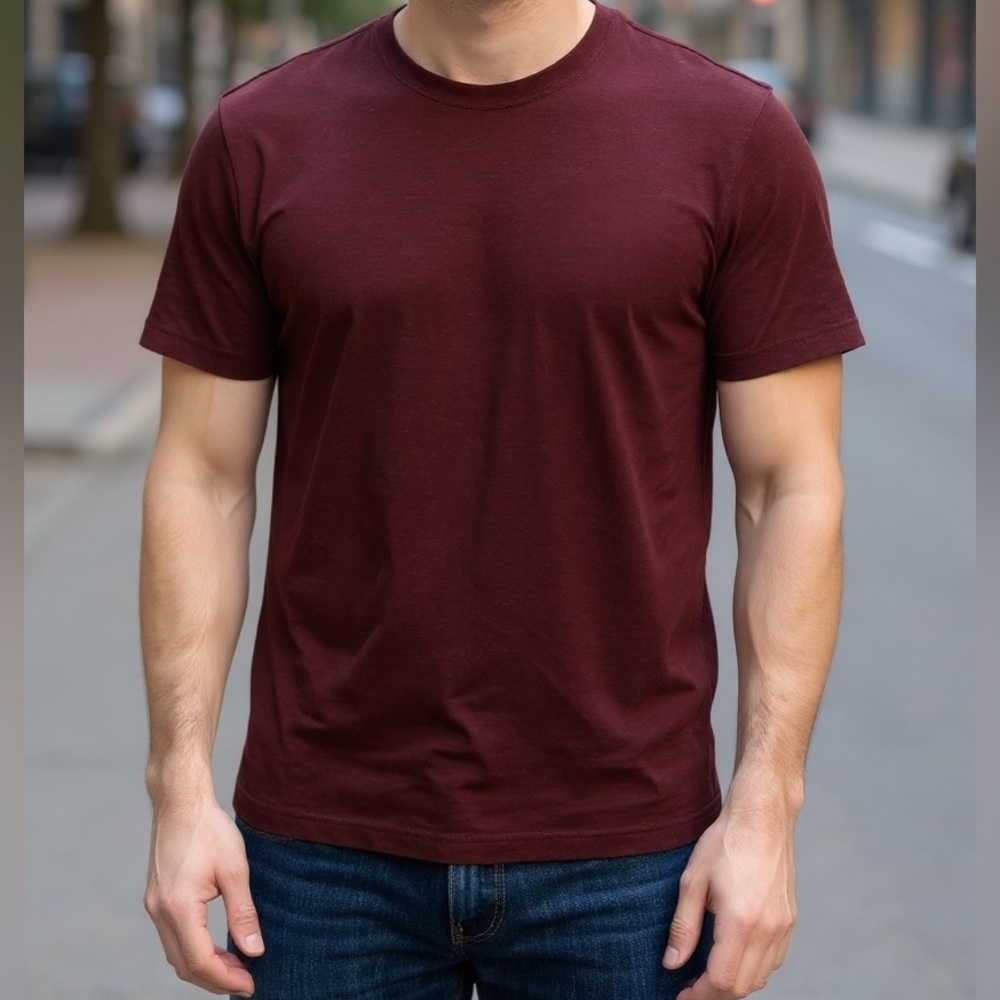 Express Bundle❣️ Men's Short Sleeve Tees - Burgundy, Forest Green, Denim Blue